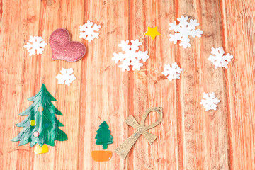 Christmas decoration on wood
