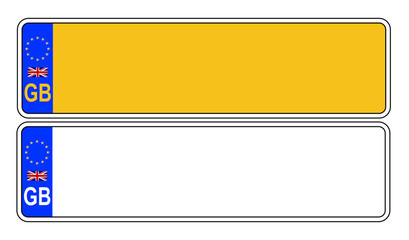 UK Front And Back Number Plate