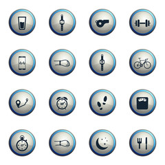 Jogging and workout simply icons