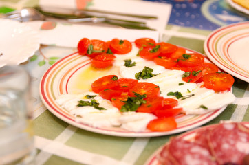 Cheese mozzarella and cherry tomato