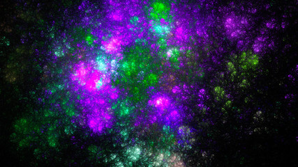 The explosion supernova. Bright Star Nebula. Distant galaxy. New Year fireworks. Abstract image. Fractal Wallpaper desktop. Digital artwork creative graphic design. Format 16:9 widescreen monitors