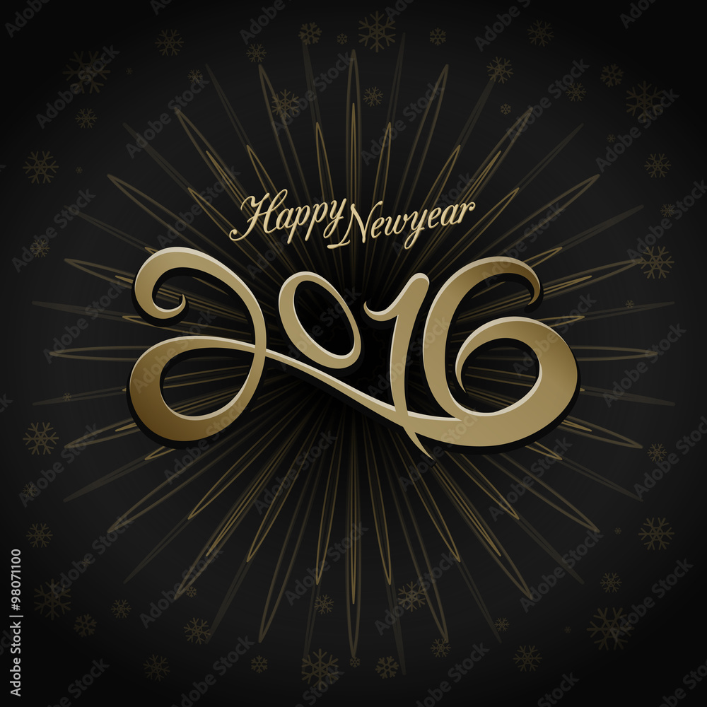 Wall mural 2016 happy new year greeting