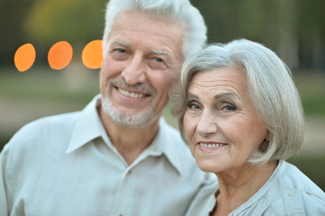 beautiful elderly couple outdoor