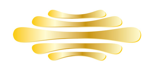 Symmetrie - Fünf symmetrische Streifen in Gold, dekor, deko, Absatztrenner, Gestaltung von Menuekarten und Einladungen - obrazy, fototapety, plakaty