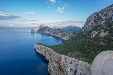 Panoramic view of Cape Formentor in Mallorca