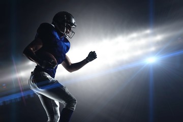 Composite image of american football player running