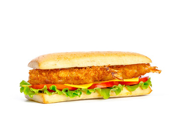 Sandwich with grilled prawns