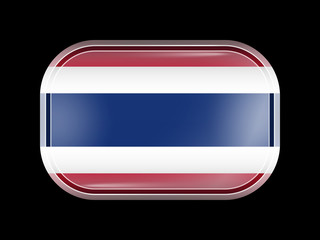 Flag of Thailand. Rectangular Shape with Rounded Corners