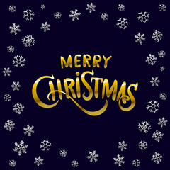 golden glowing Merry Christmas and happy New Year 2016 lettering collection. Vector illustration