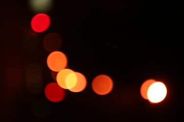 abstract blur bokeh of Evening traffic jam on road in city.