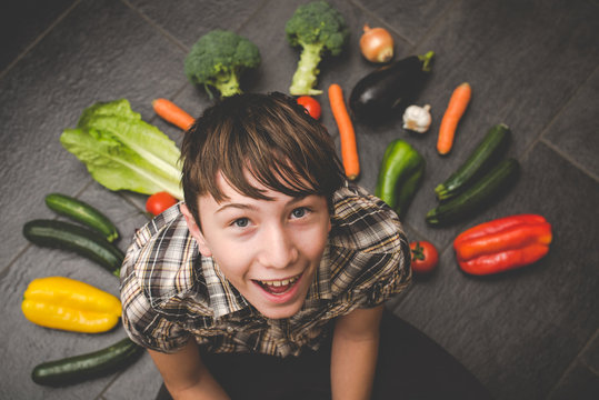 vegetables in the kitchen - vegetarian healthy people