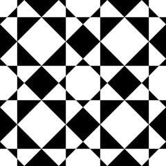 Vector modern seamless geometry pattern star, black and white abstract geometric background, pillow print, monochrome retro texture, hipster fashion design