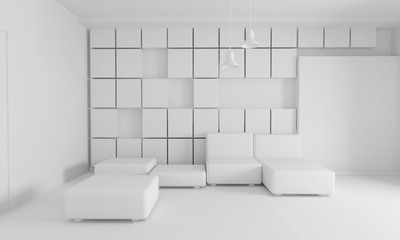 Modern interior in white color