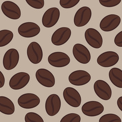 vector seamless pattern with coffee beans