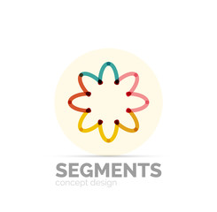 Abstract geometric linear hipster floral icon, frame design, flat style