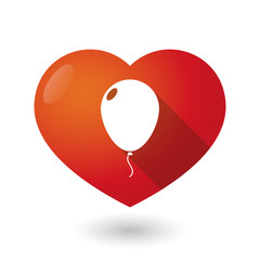 Isolated red heart with a balloon