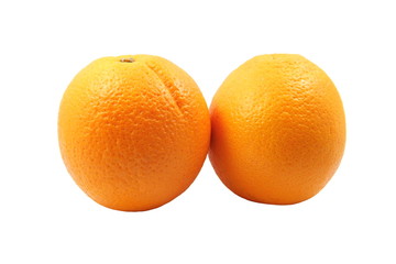 Fresh Navel orange on white background