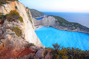 Navagio beach on Zakynthos island, Greece