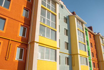 Obraz premium new multistory residential building in the background
