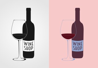 Wine Vector Logo concept, badge or label