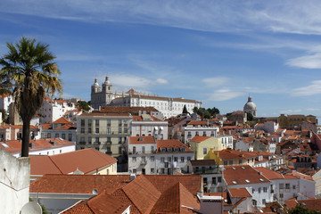 Panorama of lisbon, Santa Engracia's church and Sao Vicente