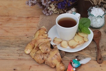 Ginger tea with lemon and honey delicious.