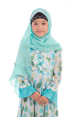 Portrait of asian muslim girl standing