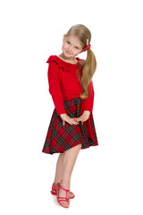 Lovely little girl stands