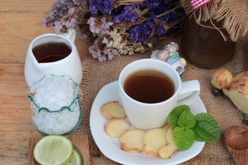 Ginger tea with lemon and honey delicious.
