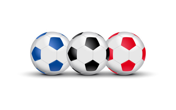 Ballons de foot tricolores - Bleu Blanc Rouge