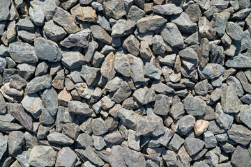 Stone pathway between railroad tracks