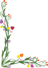  Summer Floral angular border