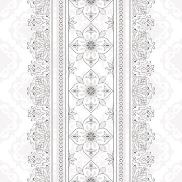 Vintage lace gray border on white.