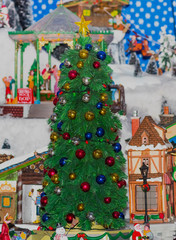 Winter scene with Christmas tree