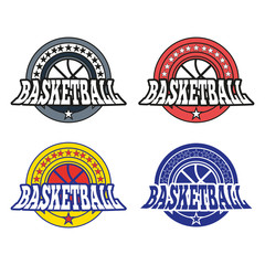 Basketball Badges with Stars