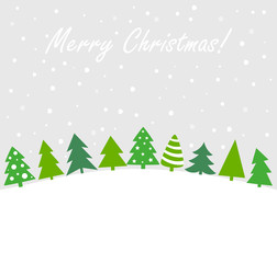 Christmas trees vector card