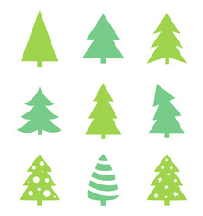 Obraz premium Christmas tree icons