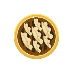 Chocolate Pie Served Food. Vector Illustration