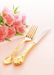 cutlery and bouquet　　　