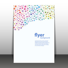 Flyer or Cover Design with Colorful Dots, Rings, Bubbles