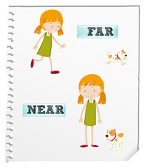 Opposite adjectives far and near
