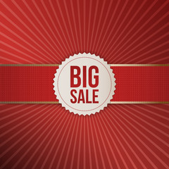 Realistic Christmas big Sale Banner with Ribbon