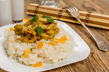 Chicken curry with rice