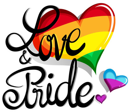 Love and pride theme with hearts