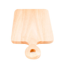 Wooden cutting board isolated on white background