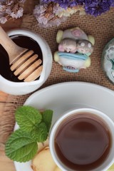 Ginger tea with lemon and honey delicious.
