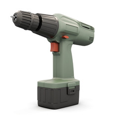 Screwdriver with battery. 3d.