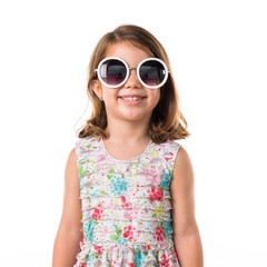 Naklejka premium Happy girl with sunglasses