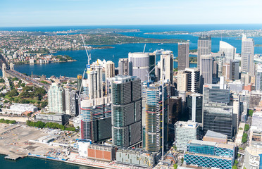 Fototapeta na wymiar Sydney. Bird eye view from helicopter