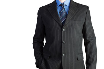 man in suit on a white background